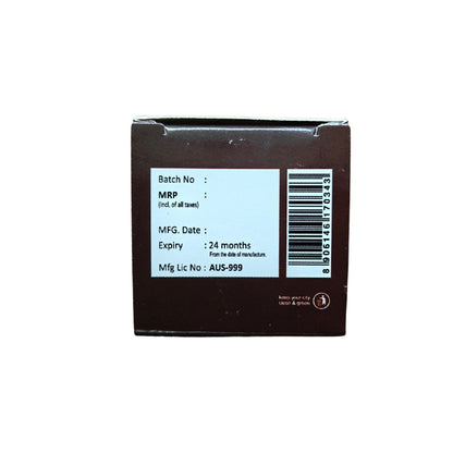 Back of a black box with product information label on a white background