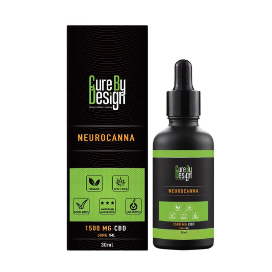 Cure By Design Neurocanna CBD bottle and packaging on a white background