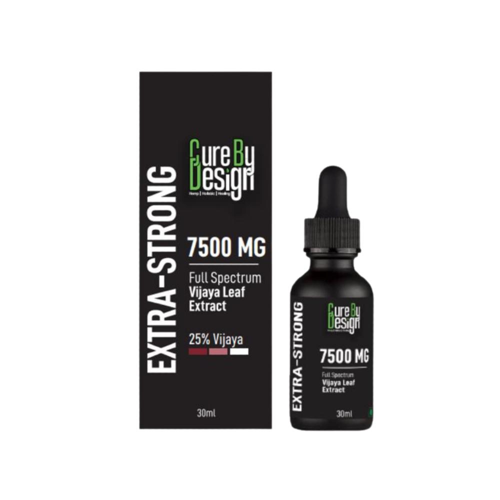 Cure By Design Extra Strong 7500 MG bottle and packaging on a white background