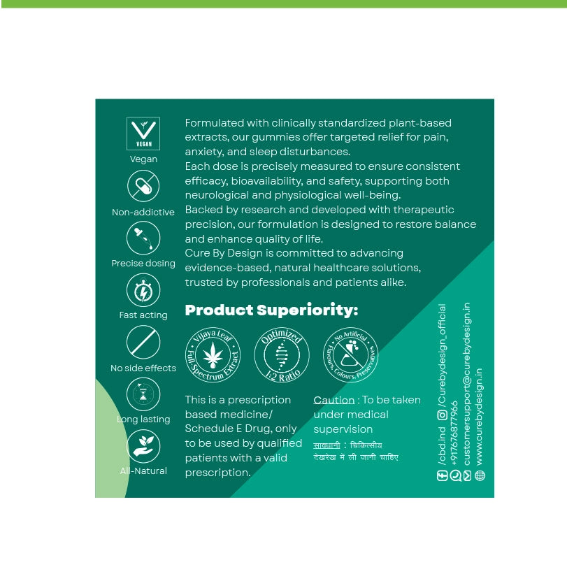 Product label with green and white design on a white background