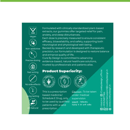 Product label with green and white design on a white background