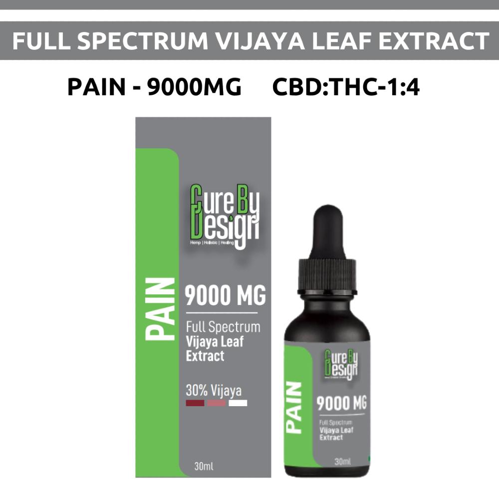 Cure By Design Full Spectrum Vijaya Leaf Extract packaging and bottle on a white background