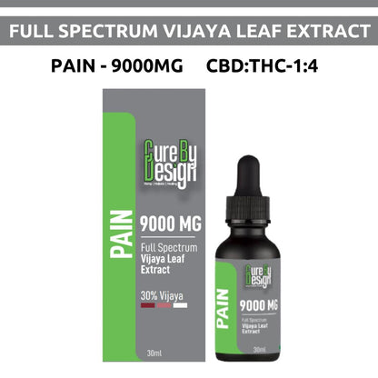 Cure By Design Full Spectrum Vijaya Leaf Extract packaging and bottle on a white background
