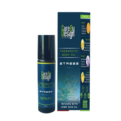 Cure By Design Therapeutic Body Oil can and packaging on a white background