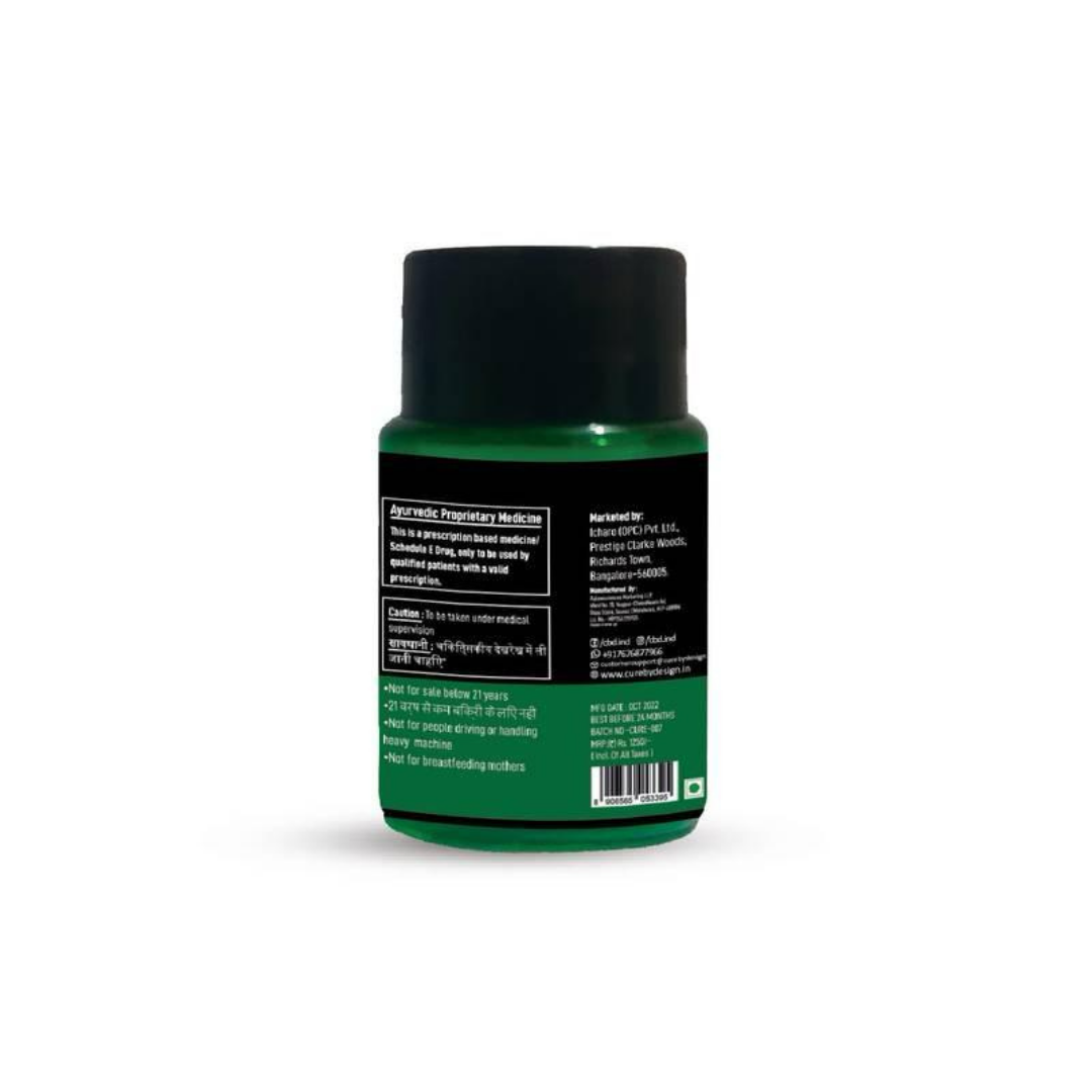 Green bottle with black cap on a white background