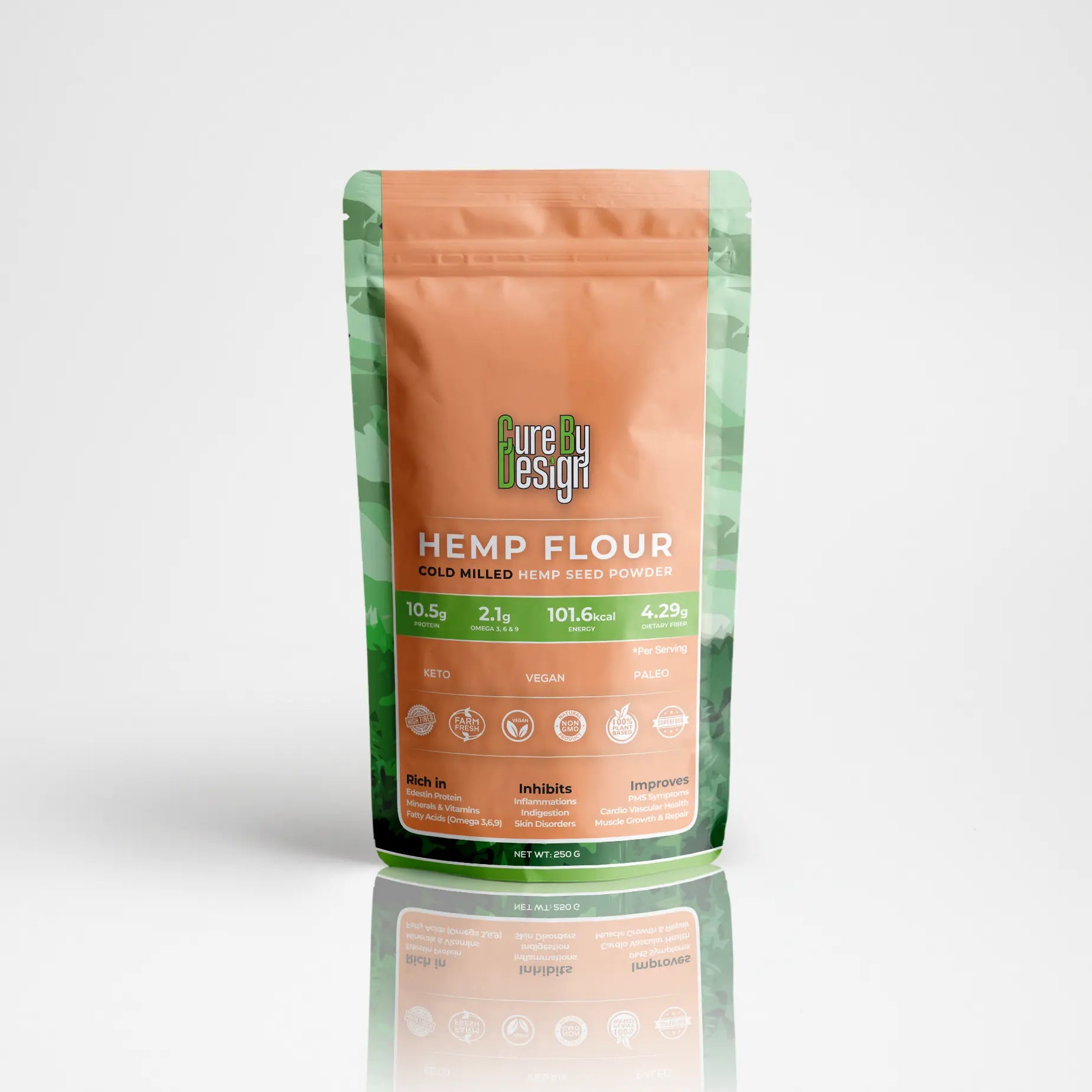Hemp Flour Pckage on a white background