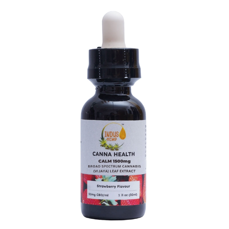 CBD oil dropper bottle with label on a white background