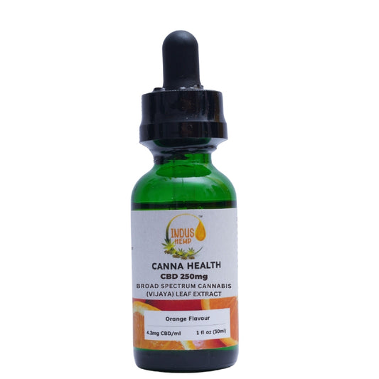 CBD tincture bottle with label on a white background