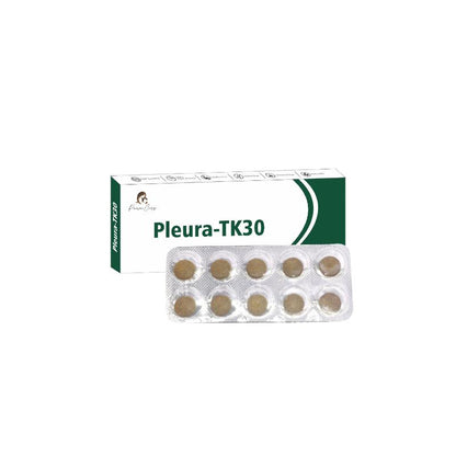Box and blister pack of Pleura-TK30 tablets.