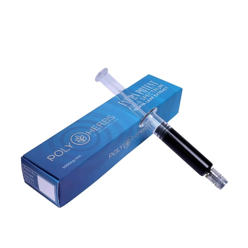 Blue Poly Herbs Medical Cannabis Extract packaging on a white background