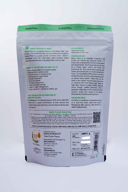 Back view of a product packaging with text and QR code on a white background