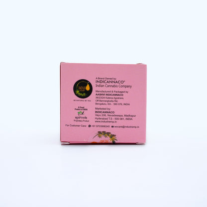 Pink box with branding on a white background