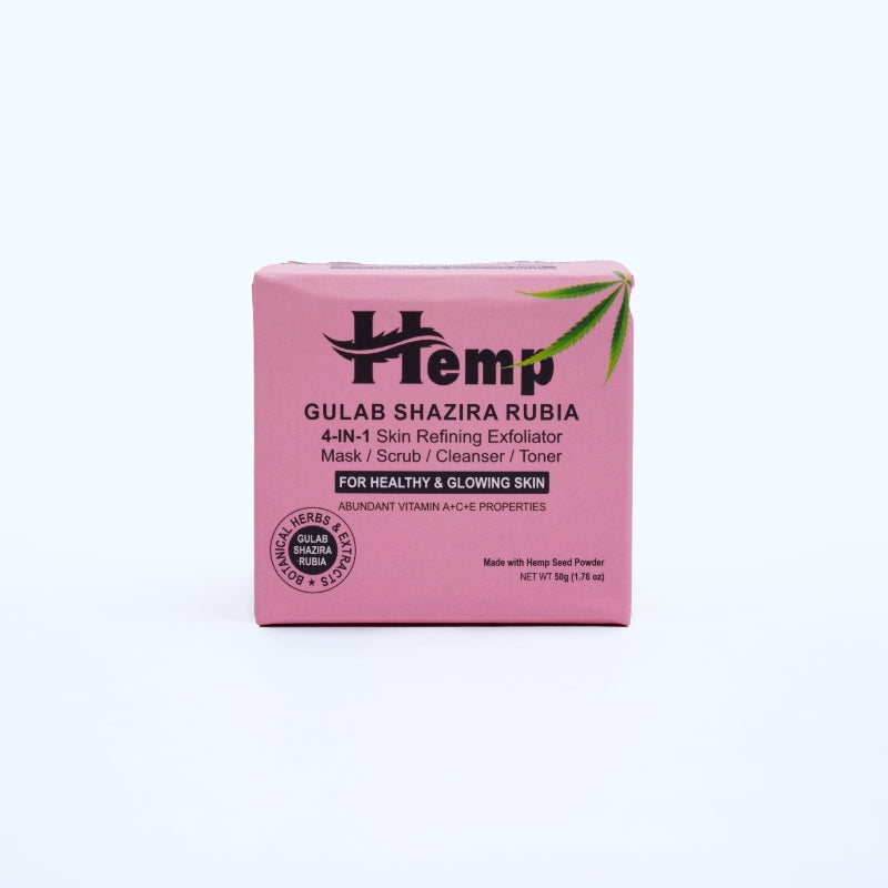 Pink packaging of Hemp Gulab Shazira Rubia on a white background