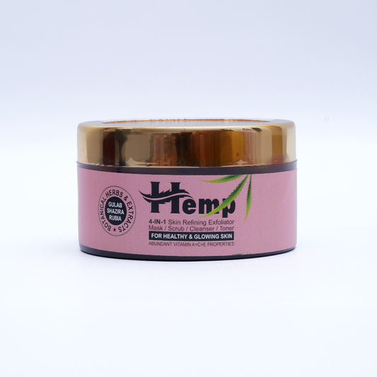 Jar of Hemp skincare product on a white background