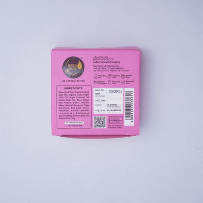 Pink Hemp soap packaging with visible branding and ingredient list on a light gray background