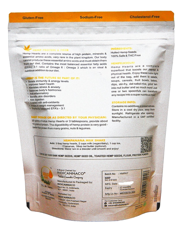 Back view of a package with nutritional information and branding details.