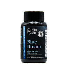 Load image into Gallery viewer, Zero CBD Blue Dream Gummies in Resealable Jar: Delicious Way to Relax (Broad Spectrum CBD, 25mg) 
