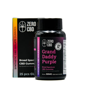 Zero CBD Broad Spectrum CBD Gummies Flavored - Delicious Sugarfree & Vegan (50mg)