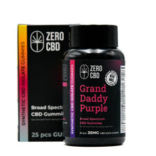 Load image into Gallery viewer, Zero CBD Broad Spectrum CBD Gummies (35mg) in Box with Resealable Container - Sugarfree &amp; Vegan
