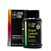 Load image into Gallery viewer, Sugarfree Vegan Broad Spectrum CBD Gummies - Super Lemon Haze - 25 Pcs
