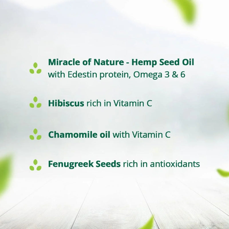 List of natural ingredients with green text on a light background