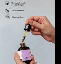 Load image into Gallery viewer, an human hand takin a cbd oil out of the bottle.
