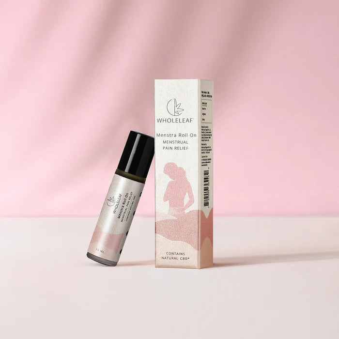 Menstrual product with packaging on a pink background