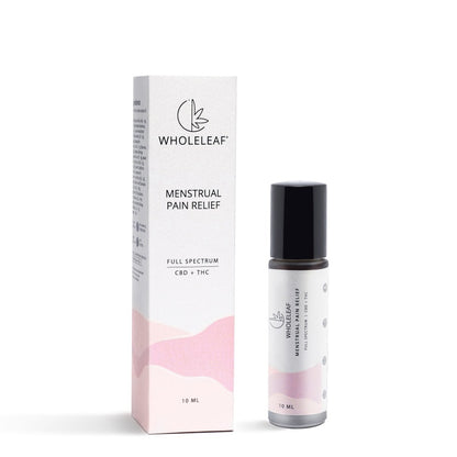 Menstrual product bottle with packaging on a pink background