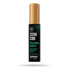 Load image into Gallery viewer, Double Mint CBD Mouth Freshener Spray by Zero CBD, a CBD oral spray made with synthetic CBD.
