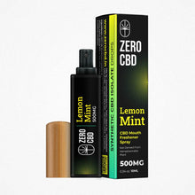 Load image into Gallery viewer, Zero CBD CBD Mouth Spray in Lemon Mint: Refresh your breath with a touch of citrus. (10ml bottle)
