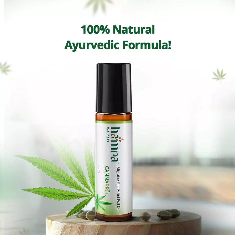 Hampa Cannabis wellness product with cannabis leaf on a wooden platform