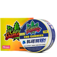 Load image into Gallery viewer, Premium CannaGummies - Blueberry CBD, 500mg Tin
