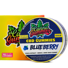 Load image into Gallery viewer, Organic Blueberry CBD Gummies Tin , 500mg 
