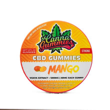 Load image into Gallery viewer, CBD Gummies Mango: 3 strengths, 20 gummies, Vijaya Extract, 500mg, 800mg, 1200mg, mild, regular, strong, does not cause intoxication
