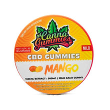 Load image into Gallery viewer, CBD Gummies: Mango flavored CBD gummies, 20 pack, Vijaya Extract, full spectrum CBD
