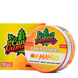 Canna Gummies: CBD mango gummies, 20 pack, Vijaya Extract, pain relief, sleep aid