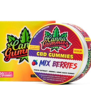 Luxurious tin showcasing a medley of mixed berry CBD gummies, potent and flavorful.