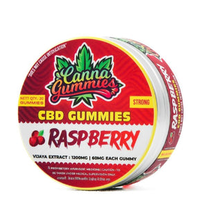 Raspberry CBD Gummies in Tin Container