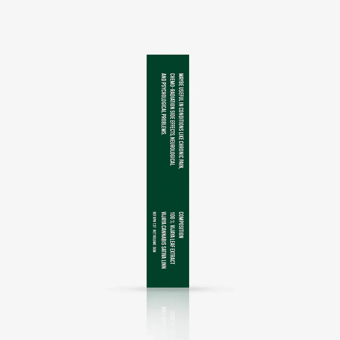 Tall green box with white text on a white background