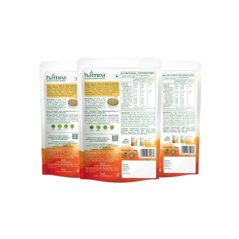 Two Hampa protein powder packages on a white background