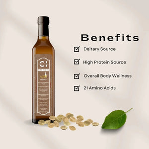 a bottle of hempssed oil by cannazo india, and its benefits, listed for sale at cbd shop of india