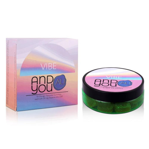 Andyou - Vibe&U Mood Uplift Gummies 200mg CBD + terpenes for good vibes CBD gummies product photo -listed-at-cbd-shop-of-india